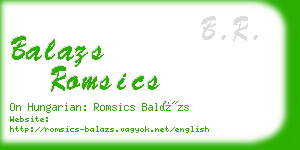 balazs romsics business card